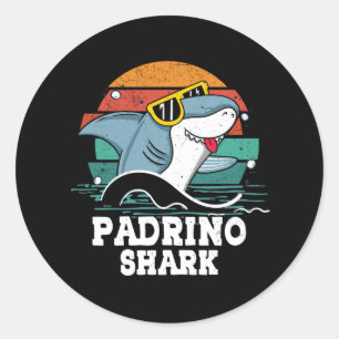 Grandpa Daddy Padrino Shark Spanischer Godvater Vi Runder Aufkleber