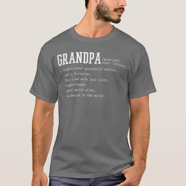 Grandpa Definition Funny Grandfather girl T-Shirt (Vorderseite)