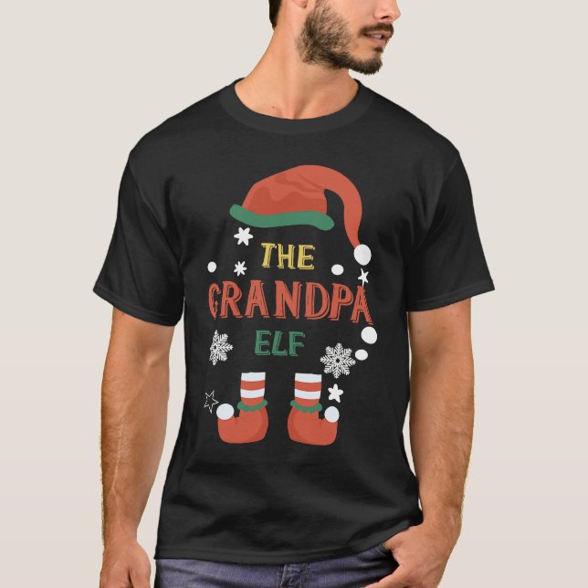 Grandpa Elf Christmas Gnome Family Costume T-Shirt (Vorderseite)