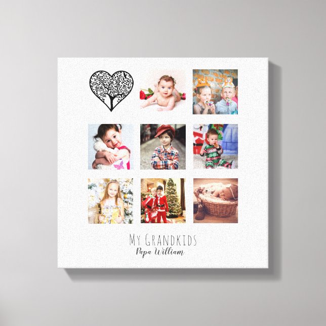 GRANDPA FOTO COLLAGE GIFT PROUD GRANDAD LEINWANDDRUCK (Vorderseite)