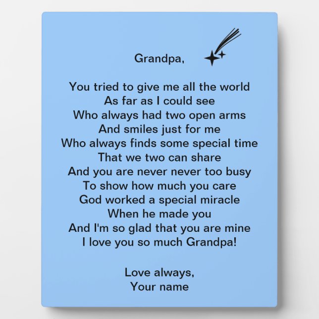 Grandpa Fotoplatte (Vorderseite)