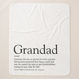 Grandpa Grand Papa Zitat zum Schwarzen und Weißen  Sherpadecke