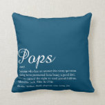 Grandpa, Grandfather, Papa Definition Script Blue Kissen<br><div class="desc">Personalise for your special grandpa,  grandad,  papa or pops to create a unique gift. A perfect way to show him how amazing he is every day. Designed by Thisisnotme©</div>