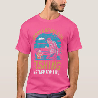 Grandpa Grandson Fishing Partner for Life Funny Fa T-Shirt