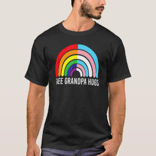 Grandpa Hugs Rainbow Transgender Flag Lgbtq G T-Shirt