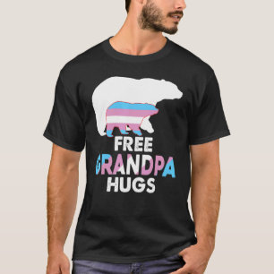 Grandpa Hugs Transgender Rainbow Bear Lgbt Pr T-Shirt