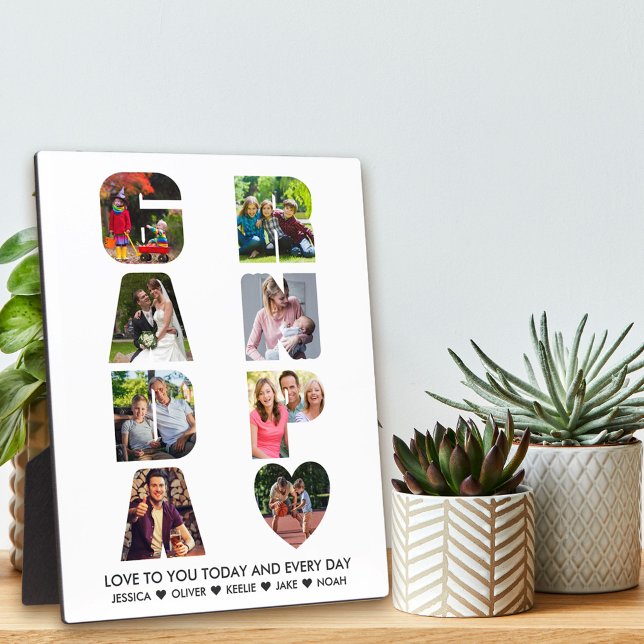 GRANDPA Letter Cutout 8 FotoCollage Personalisiert Fotoplatte (Von Creator hochgeladen)