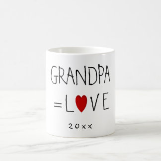 GRANDPA=LIEBE (oder ein beliebiger Name) Väter Tag Kaffeetasse
