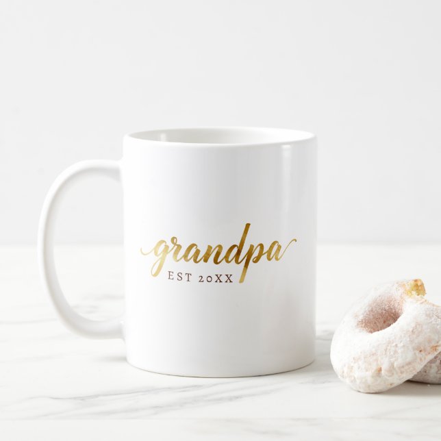 Grandpa Mug | Personalized “EST” Baby Announcement Kaffeetasse (Mit Donut)