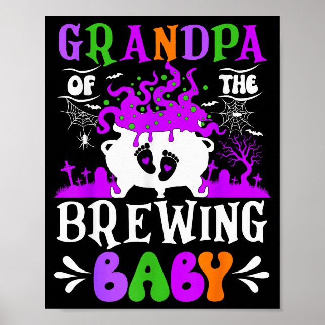 Grandpa Of The Brewing Baby Grandpa To Be Hallowee Poster (Vorne)
