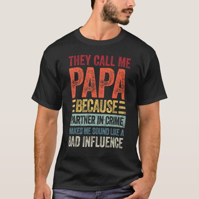 Grandpa   Papa Partner In Crime T-Shirt (Vorderseite)