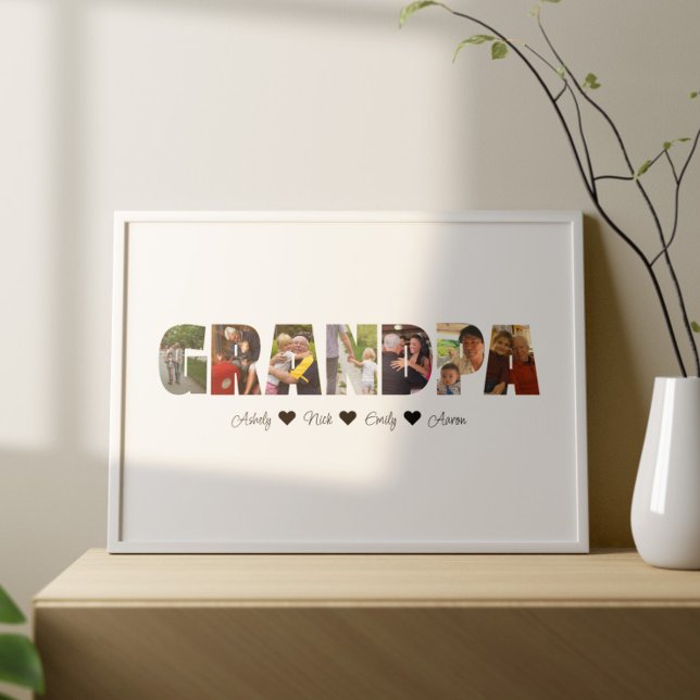 Grandpa Photo Collage Poster 7 Photos (Créateur téléchargé)