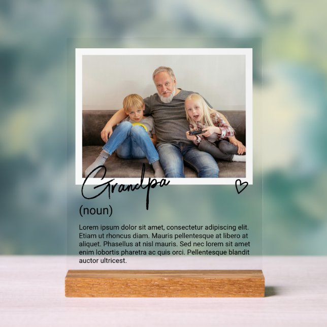 Grandpa Photo et Noun Description personnalisée (Neutre)