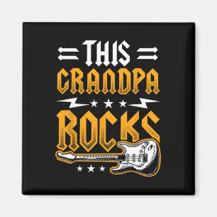 Grandpa Rocks Vater Guitar Magnet
