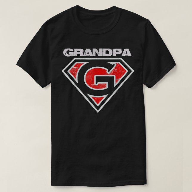 Grandpa Superhero Funny Gift Fathers Day T-Shirt (Design vorne)