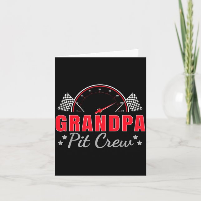 Grandpa T Crew Race Car Driver Birthday Party Raci Karte (Vorderseite)