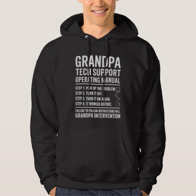 Grandpa Tech Support Operating Manual Funny Gift Hoodie (Vorderseite)