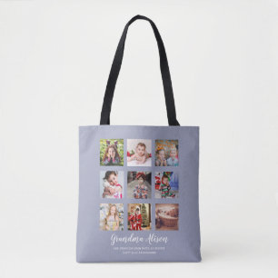 GRANDPARENT FOTO COLLAGE GIFTS - Dusty Blue Tasche