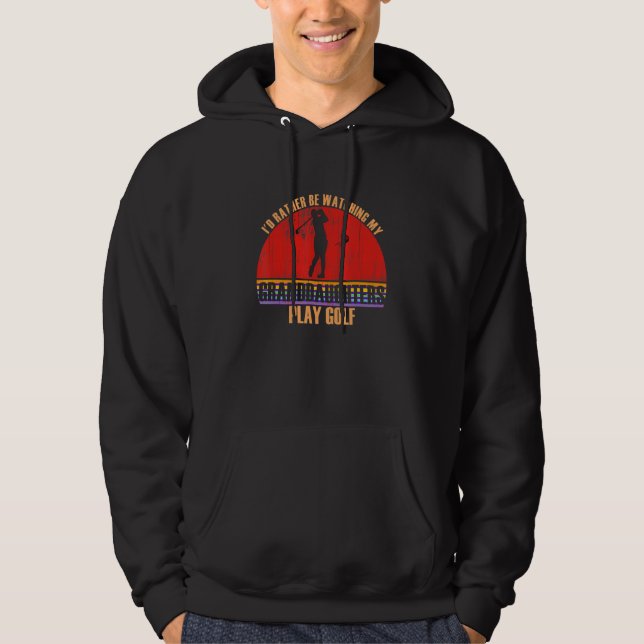 Grandparent Rather Be Watching Play Golf Granddaug Hoodie (Vorderseite)