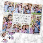 Grandparents Photo Collage<br><div class="desc">Personalized "Grandpa & Grandma" Jigsaw Puzzle with Photo Collage. This simple and elegant jigsaw puzzle is a meaningful way to showcase cherished memories. The design features space for eight photos, arranged in a border around the edges while keeping the focus on the thoughtful text in the center. At the center,...</div>