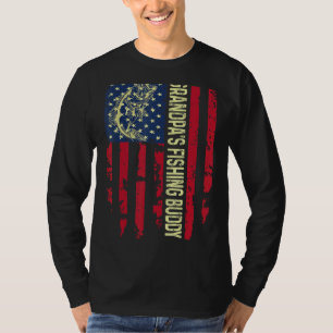 Grandpas Angelbuddy Cool Patriotic Young Fishe T-Shirt