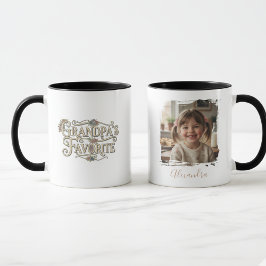 Grandpa's Favorite Floral Typography Photo Tasse