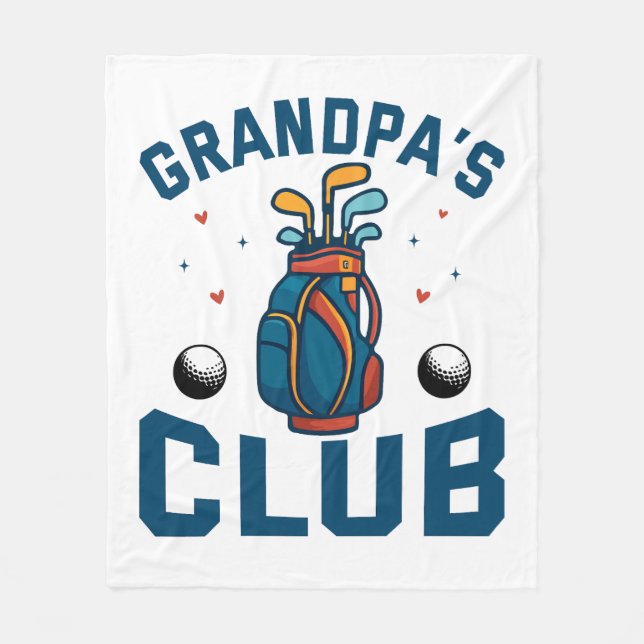 Grandpas Golf Club-Geschenk Funny Fleecedecke (Vorderseite)