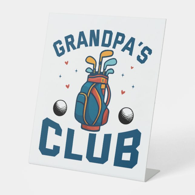 Grandpas Golf Club-Geschenk Funny Sockelschild (Vorderseite)