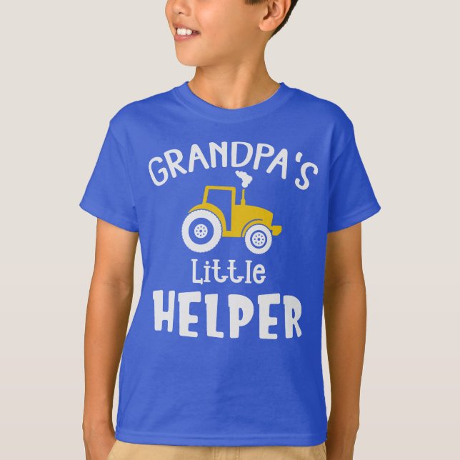 Grandpas Kleiner Helfer mit Traktor T-Shirt (Vorderseite)