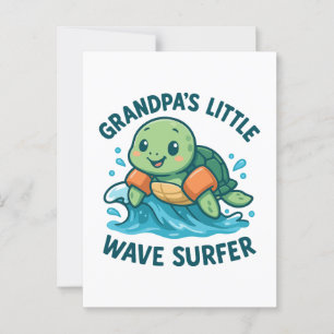 Grandpas kleiner Wellenreiter Niedliche Schildkröt Postkarte