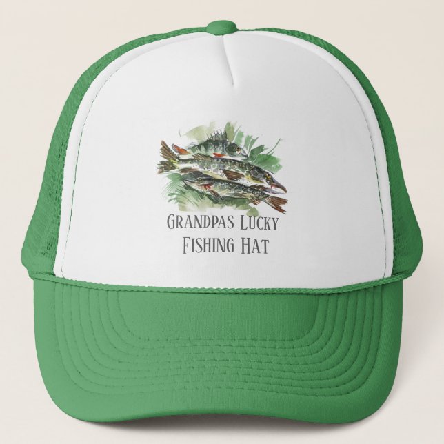 Grandpas-Lucky-Angelhut | Pike und Perch Truckerkappe (Vorderseite)