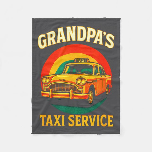 Grandpa's Taxi Service - Funny Driver Lover  Fleecedecke (Vorderseite)