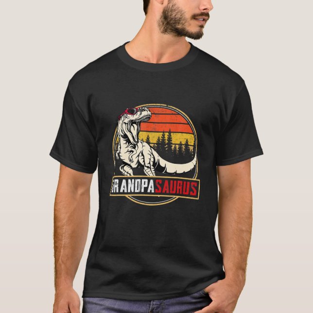 Grandpasaurus Dinosaur Funny Grandpa Saurus Famili T-Shirt (Vorderseite)