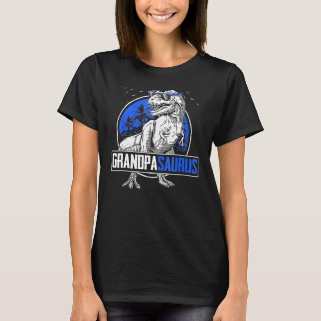 Grandpasaurus Rex Dinosaur Grandpa Saurus Familie  T-Shirt (Vorderseite)