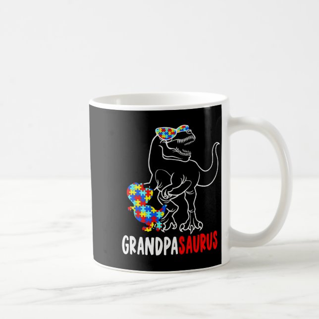 Grandpasaurus T Rex Dinosaur Autismus-Bewusstsein  Kaffeetasse (Rechts)