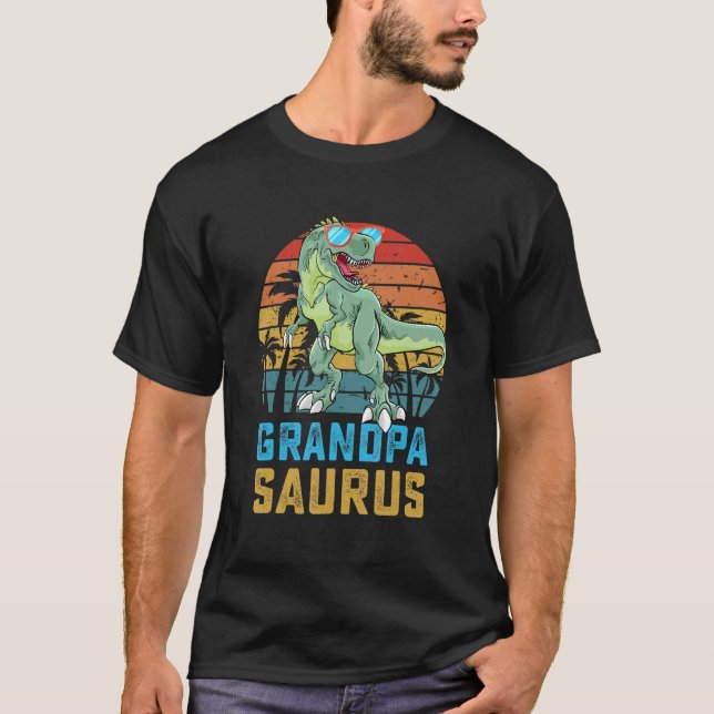 Grandpasaurus T Rex Dinosaur Grandpa Saurus Famili T-Shirt (Vorderseite)