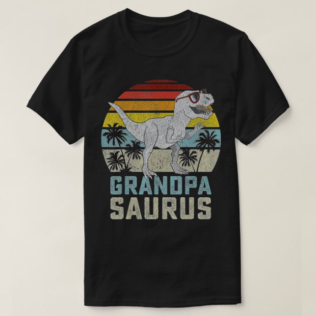 Grandpasaurus T Rex Dinosaur Grandpa Saurus Famili T-Shirt (Design vorne)