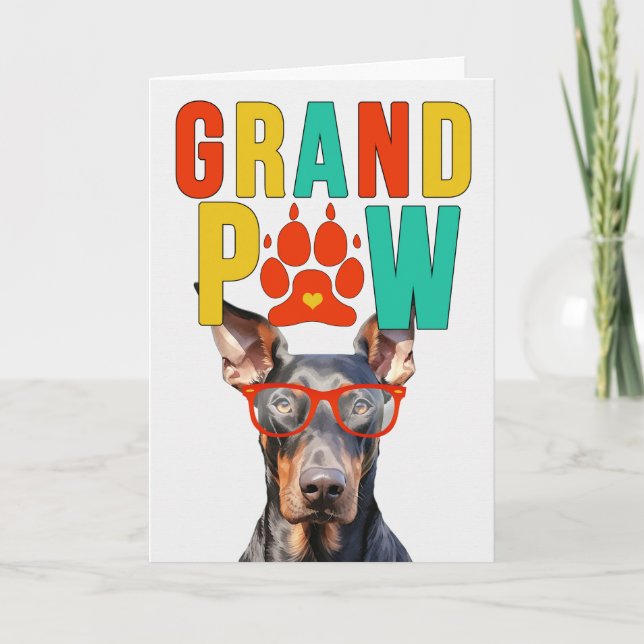 GrandPAW Doberman GrandDOG Großeltern Day Feiertagskarte (Vorderseite)