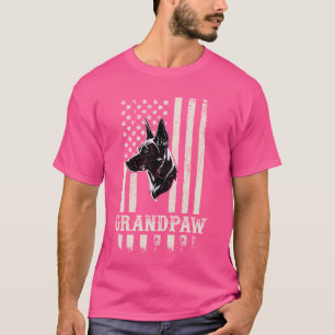 Grandpaw Malinois American Flag Sonnenbrille Retro T-Shirt