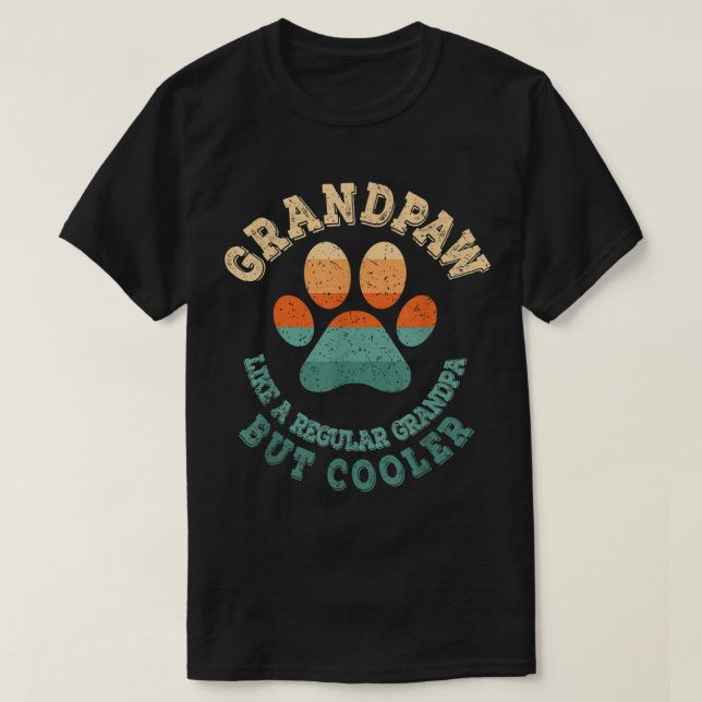 Grandpaw Retro Paw Print Gift T-Shirt (Design vorne)