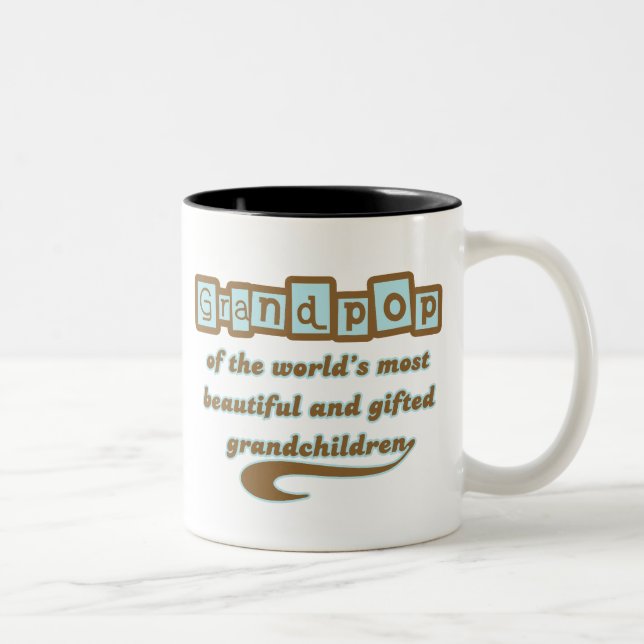 Grandpop der begabten Enkelkinder Zweifarbige Tasse (Rechts)