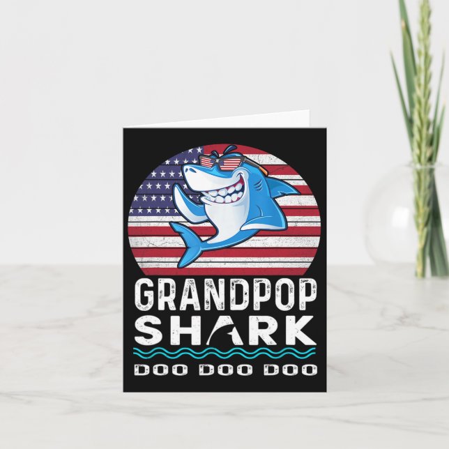 Grandpop Shark Fathers Day Geschenk von Ehefrau So Karte (Vorderseite)