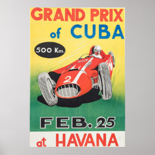 Grandprix 1958 von Kuba-Plakat Poster