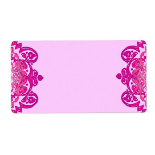 Grands étiquettes d'art vintage floral rose