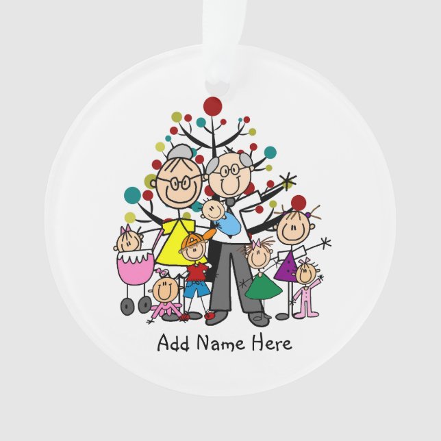 Grands-parents avec sept petits-enfants (devant)
