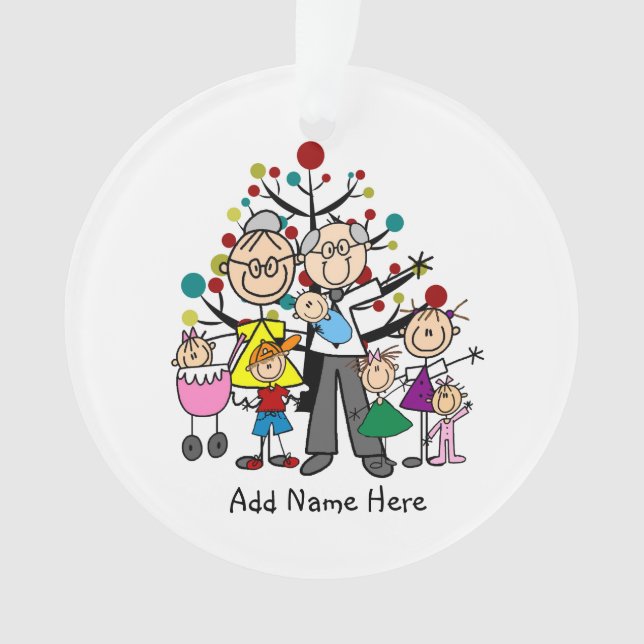 Grands-parents avec six petits-enfants (devant)