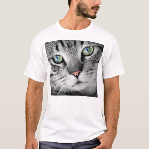Grands T-shirts de chat tigré de visage
