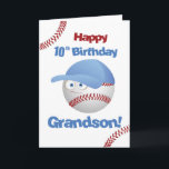 Grandson 10. Geburtstag Funny Baseball Face Karte<br><div class="desc">Die zweistelligen Zeichen rufen zu einem großen Fest auf! Unsere Baseballkarte mit ihren aufspringenden Buchstaben und dem coolen Baseballcharakter ist perfekt für den zehnten Geburtstag. Im Inneren entdecken Sie eine Botschaft,  die das Konzept der inneren Botschaft ergänzt,  und machen es zu einem Meilenstein für Ihren Enkel zu erinnern!</div>