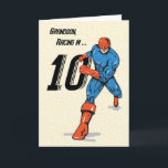 Grandson 10. Geburtstag Superhero Karte<br><div class="desc">Bald wird Ihr Enkel zehn und hier haben Sie die phantastische Karte,  die Sie brauchen,  um ihn zu seinem 10. Geburtstag zu beglückwünschen. Ein starker Superheld,  der einen blauen und roten Anzug trägt,  kommt mit einer großen Zahl.</div>