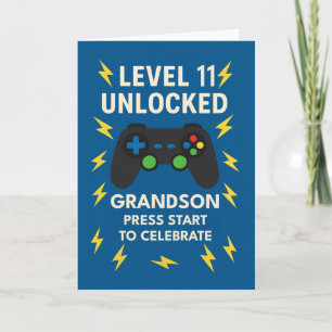 Grandson 11. Geburtstag Game Controller Age11 Karte
